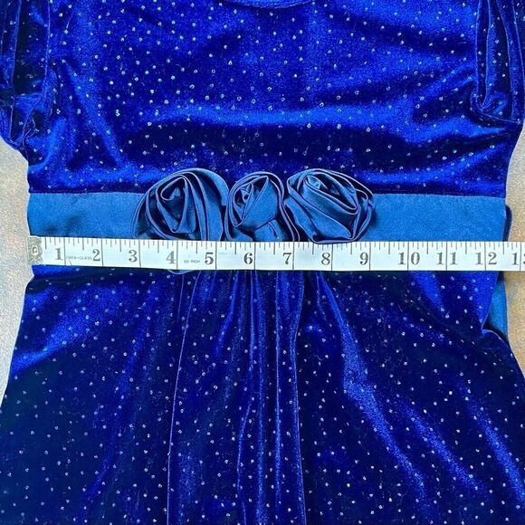 Speechless Girls’s Blue Long Sleeve Rose Dress 10 - Picture 7 of 9